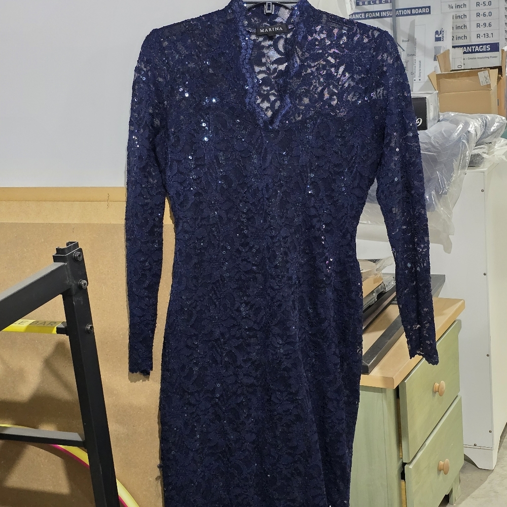 Women's Marina size small navy blue sequin dress